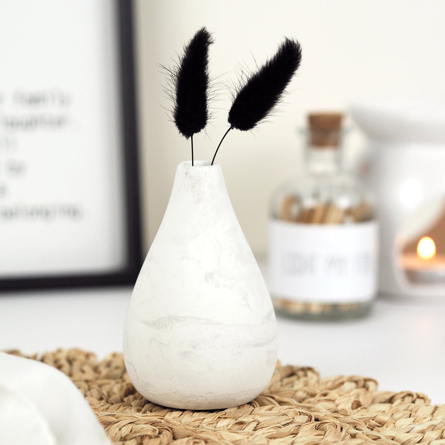 Concrete Teardrop Bud Vase