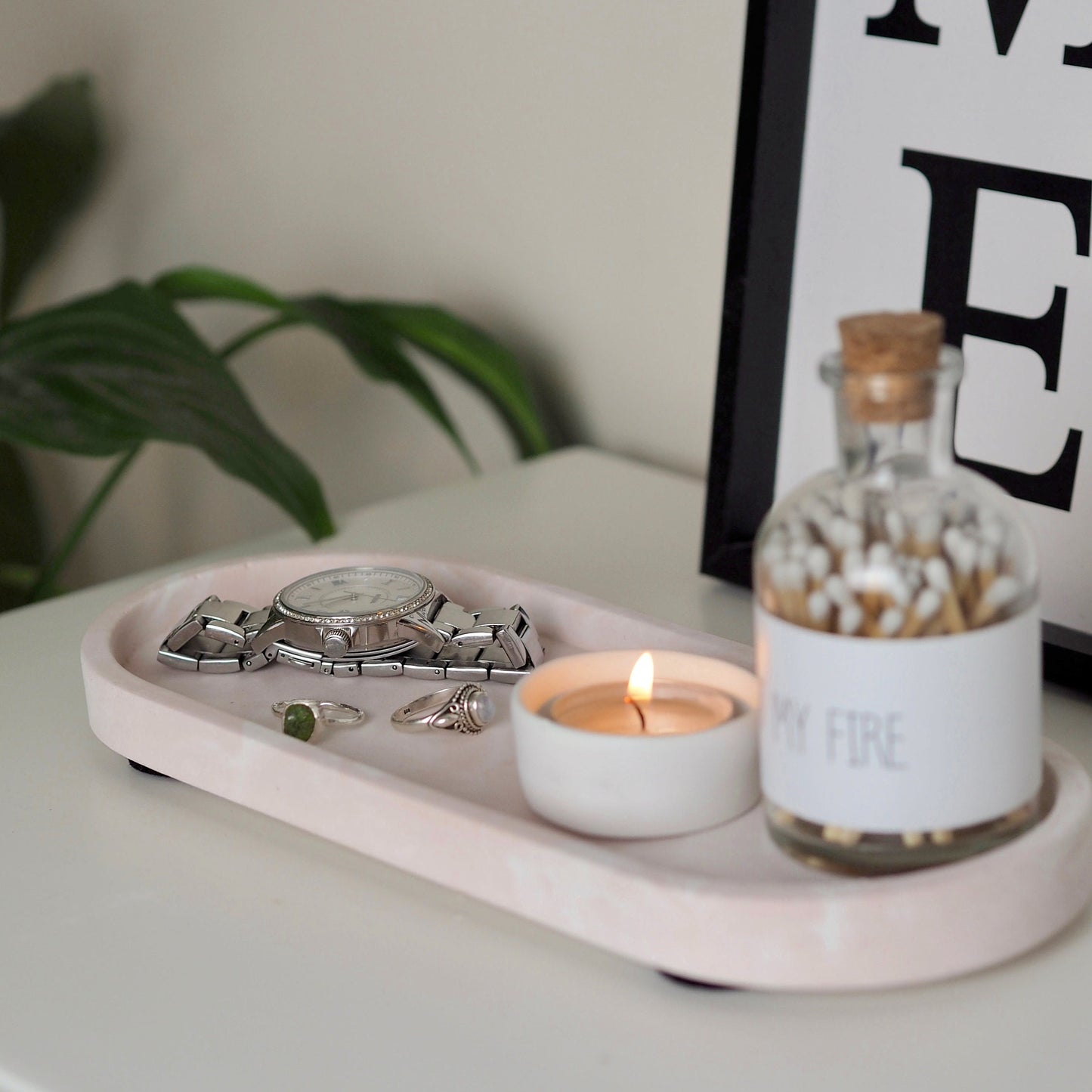 Concrete Oval Styling Tray (Medium),