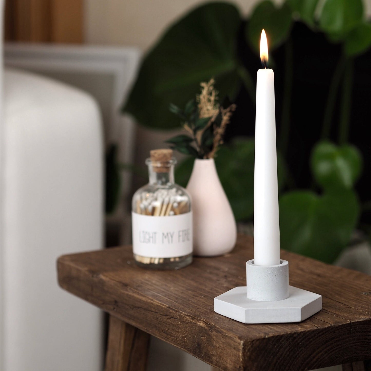 Concrete Hex Candle Stick Holders