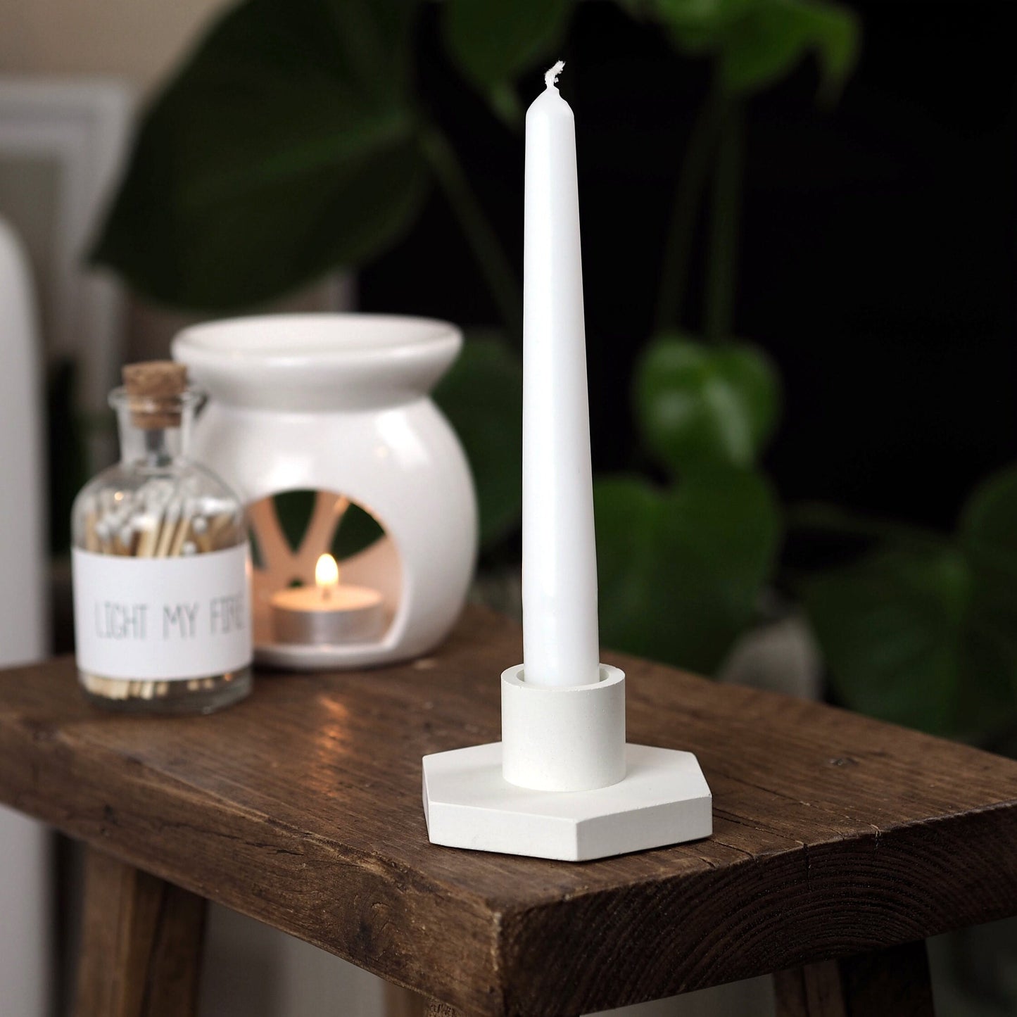 Concrete Hex Candle Stick Holders