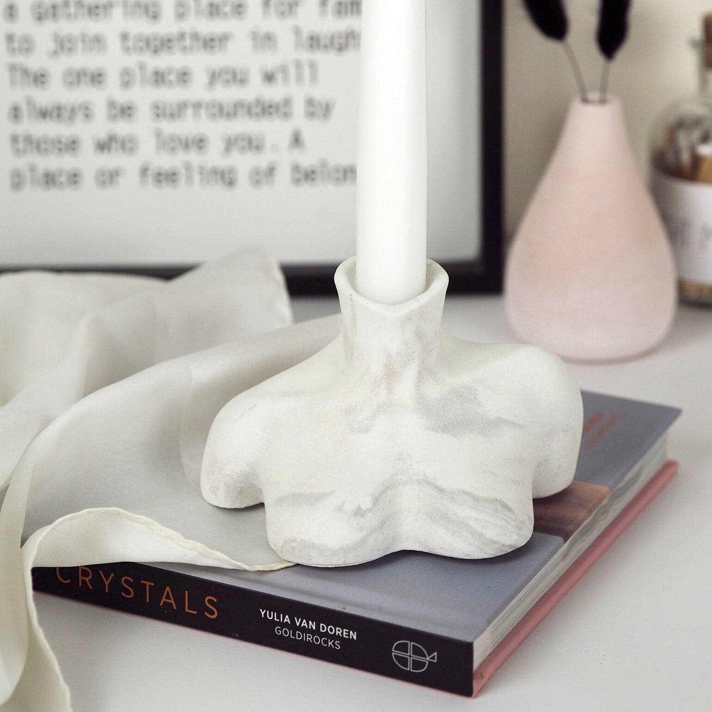 Concrete Bust Candlestick Holder