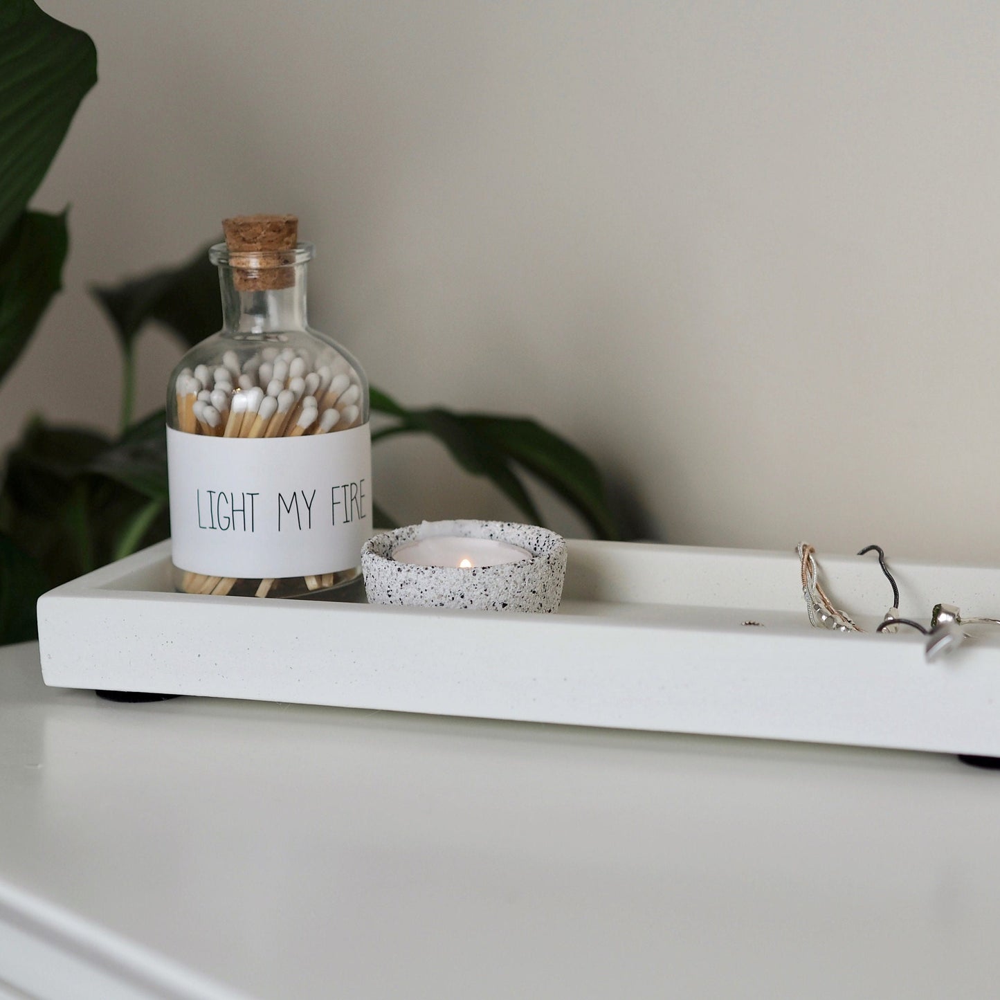 Concrete Rectangle Styling Tray