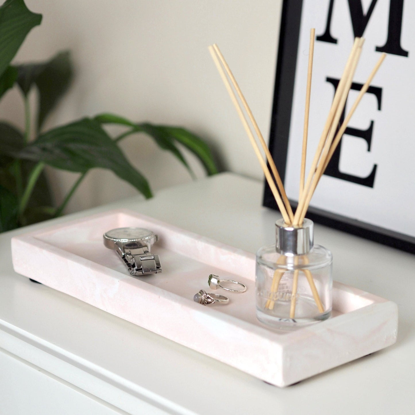 Concrete Rectangle Styling Tray