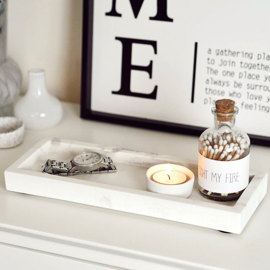 Concrete Rectangle Styling Tray