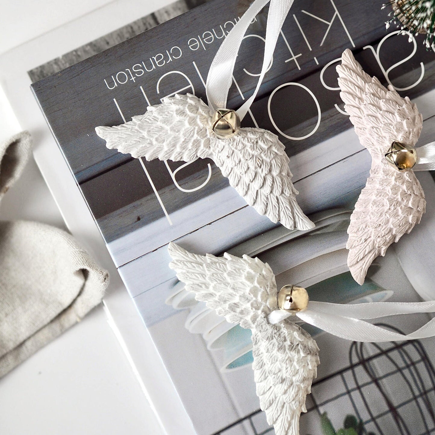 Concrete Angel Wing Christmas Decorations
