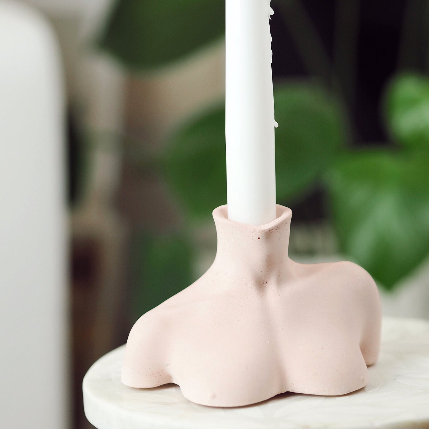Concrete Bust Candlestick Holder