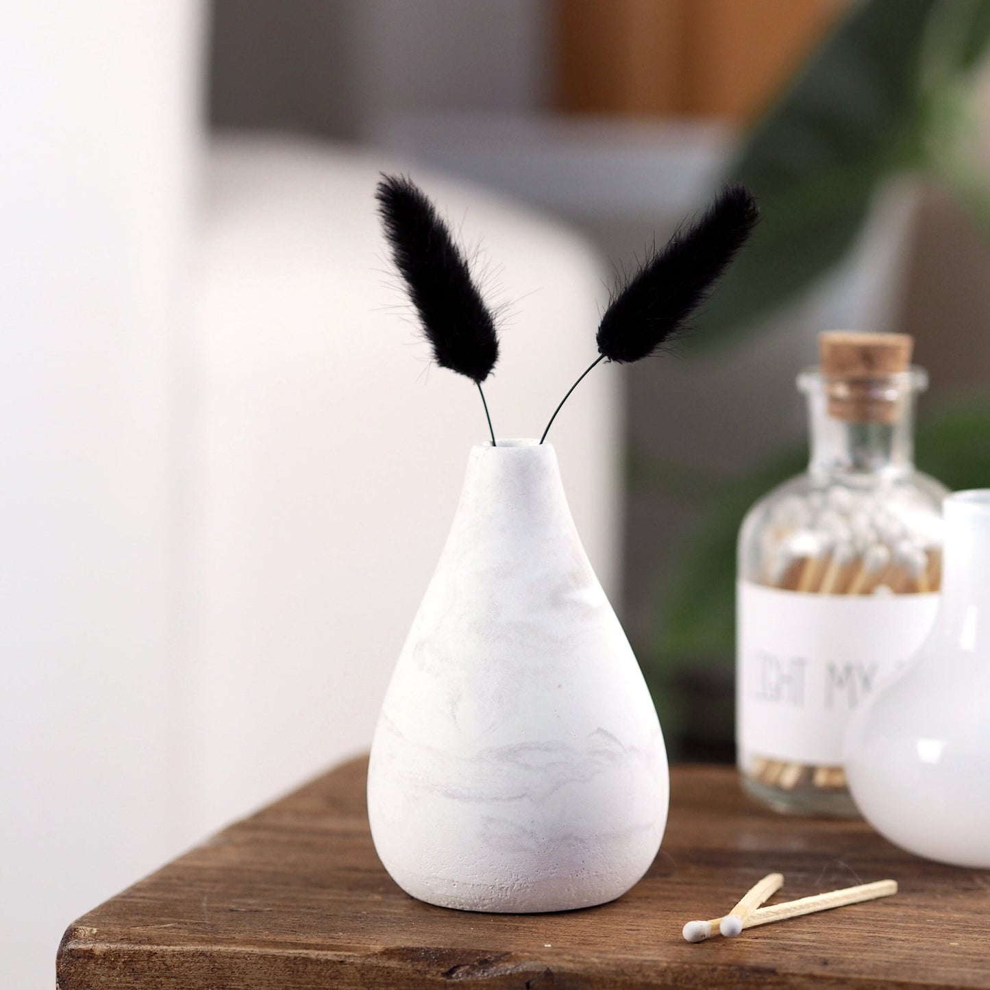 Concrete Teardrop Bud Vase