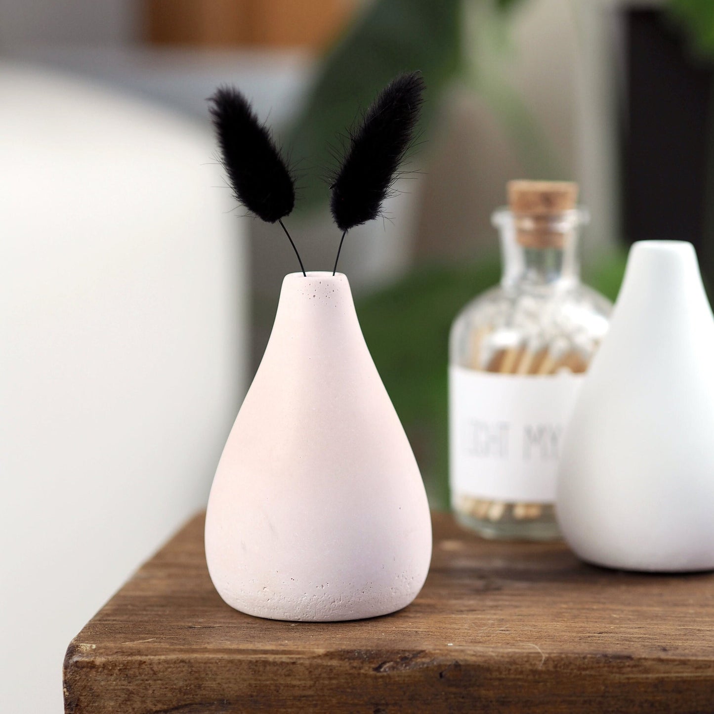 Concrete Teardrop Bud Vase