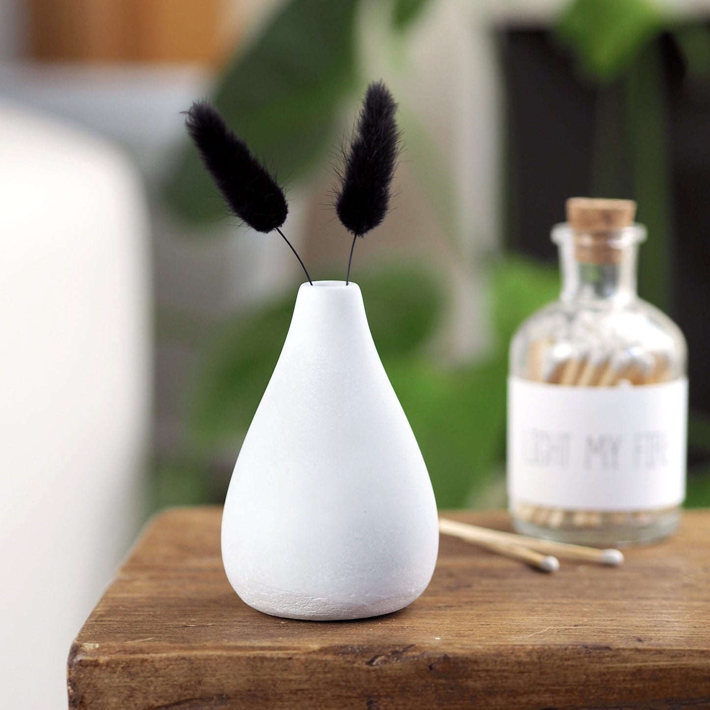 Concrete Teardrop Bud Vase