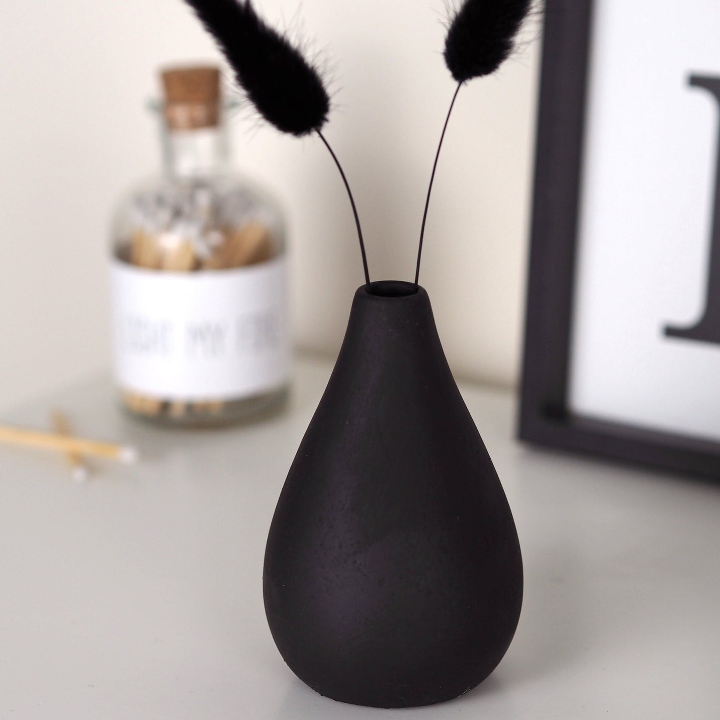 Concrete Teardrop Bud Vase