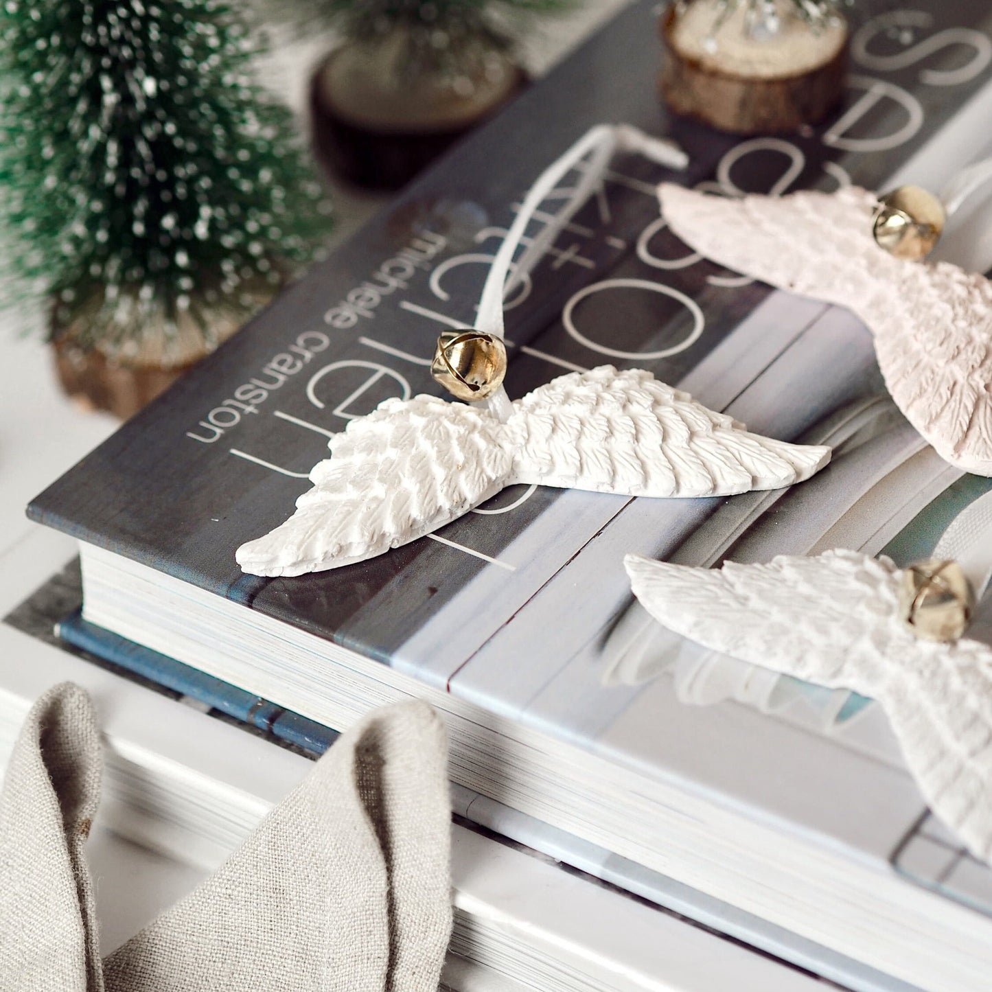 Concrete Angel Wing Christmas Decorations