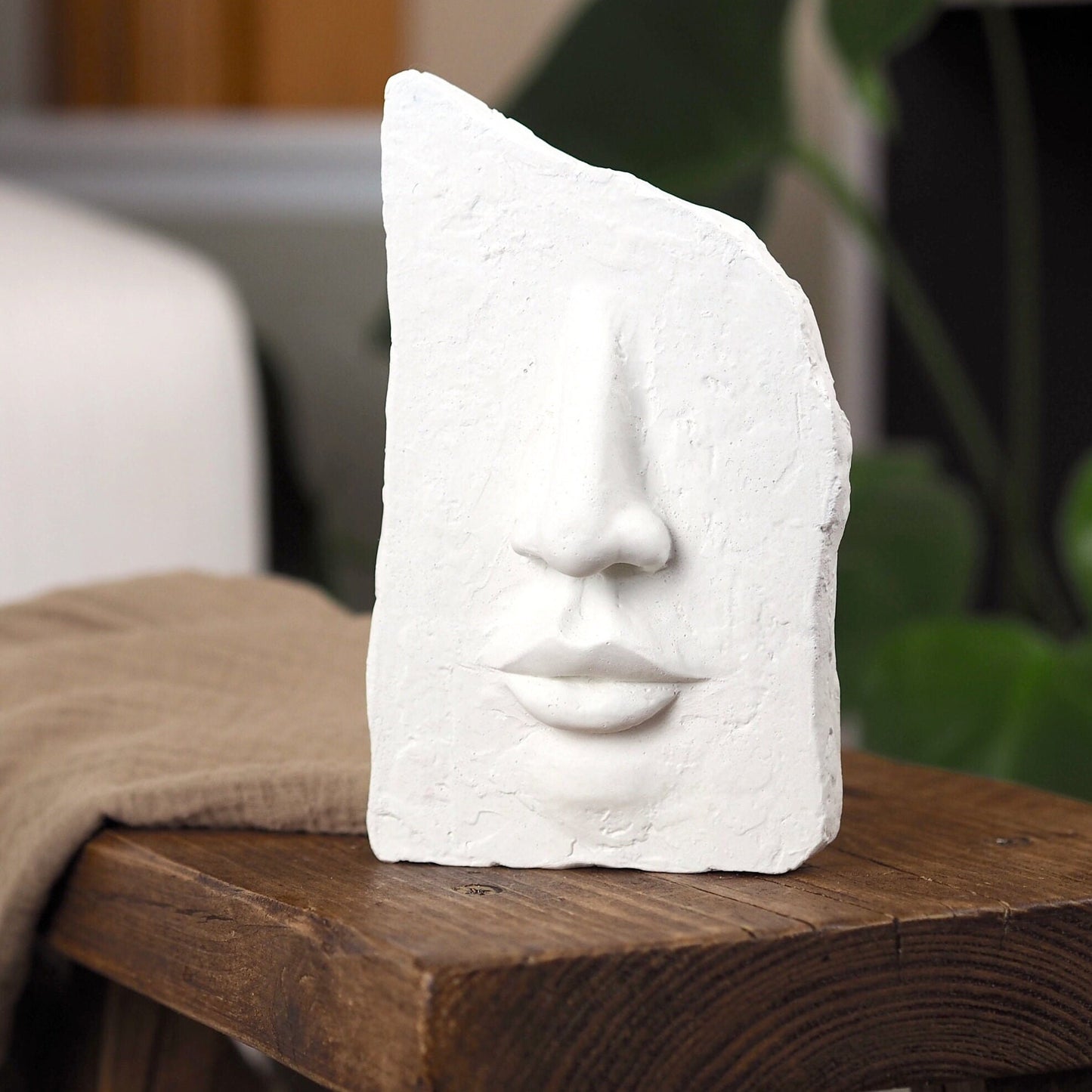 Concrete Face Sculpture