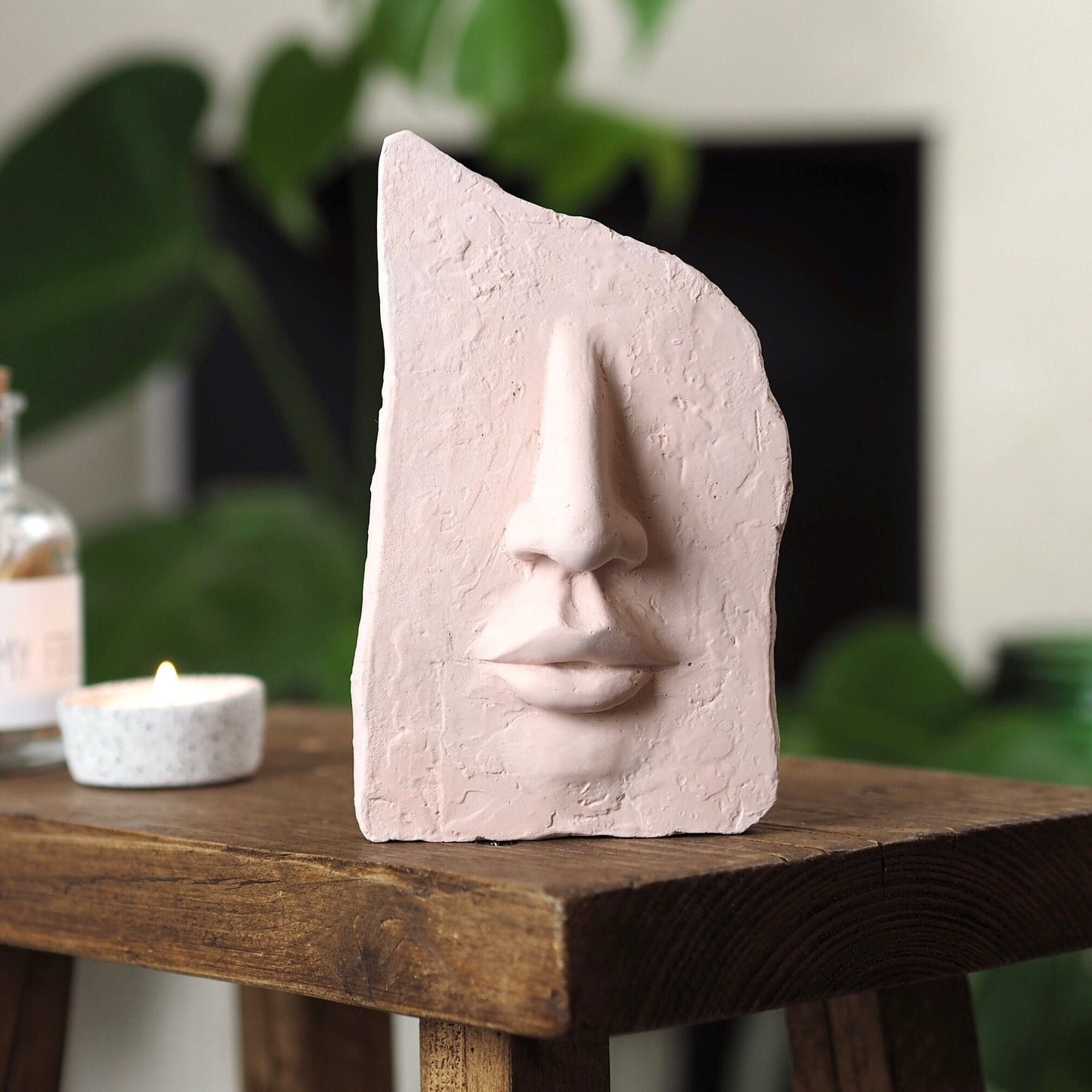 Concrete Face Sculpture