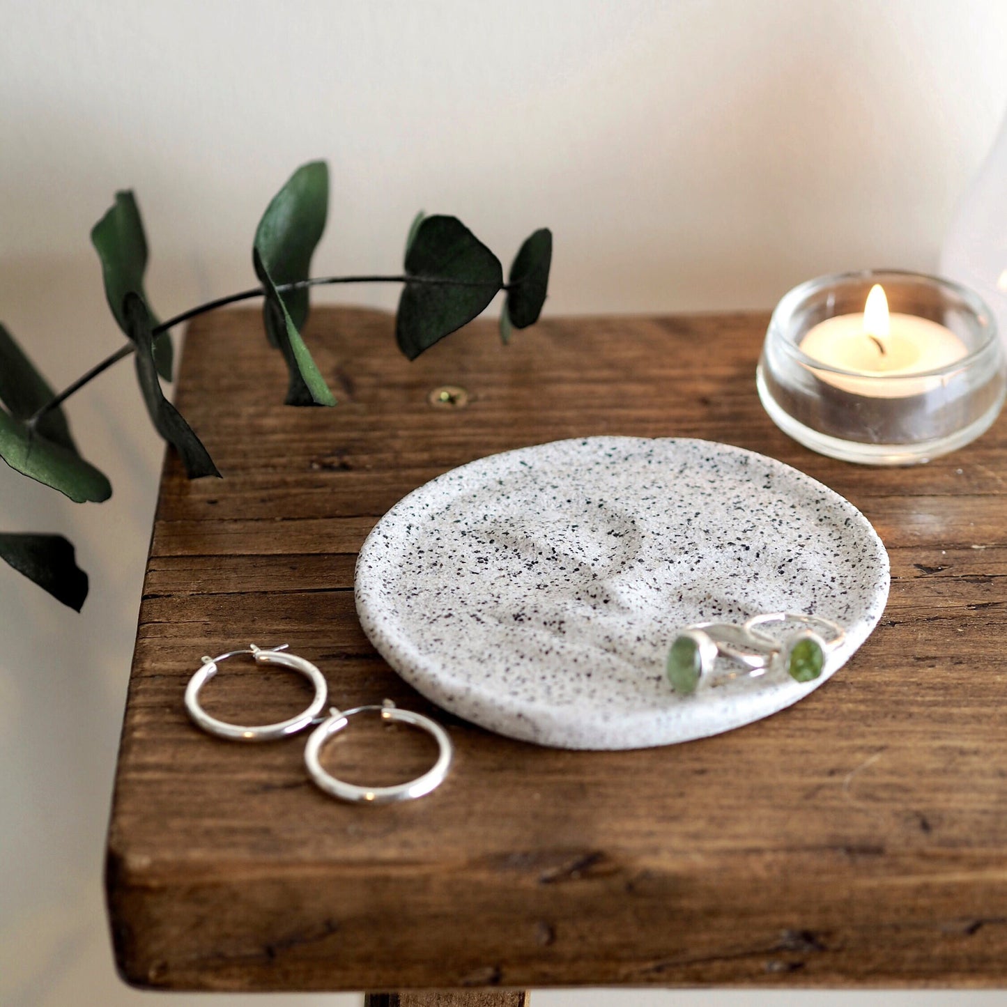Concrete Moon Face Trinket Dish