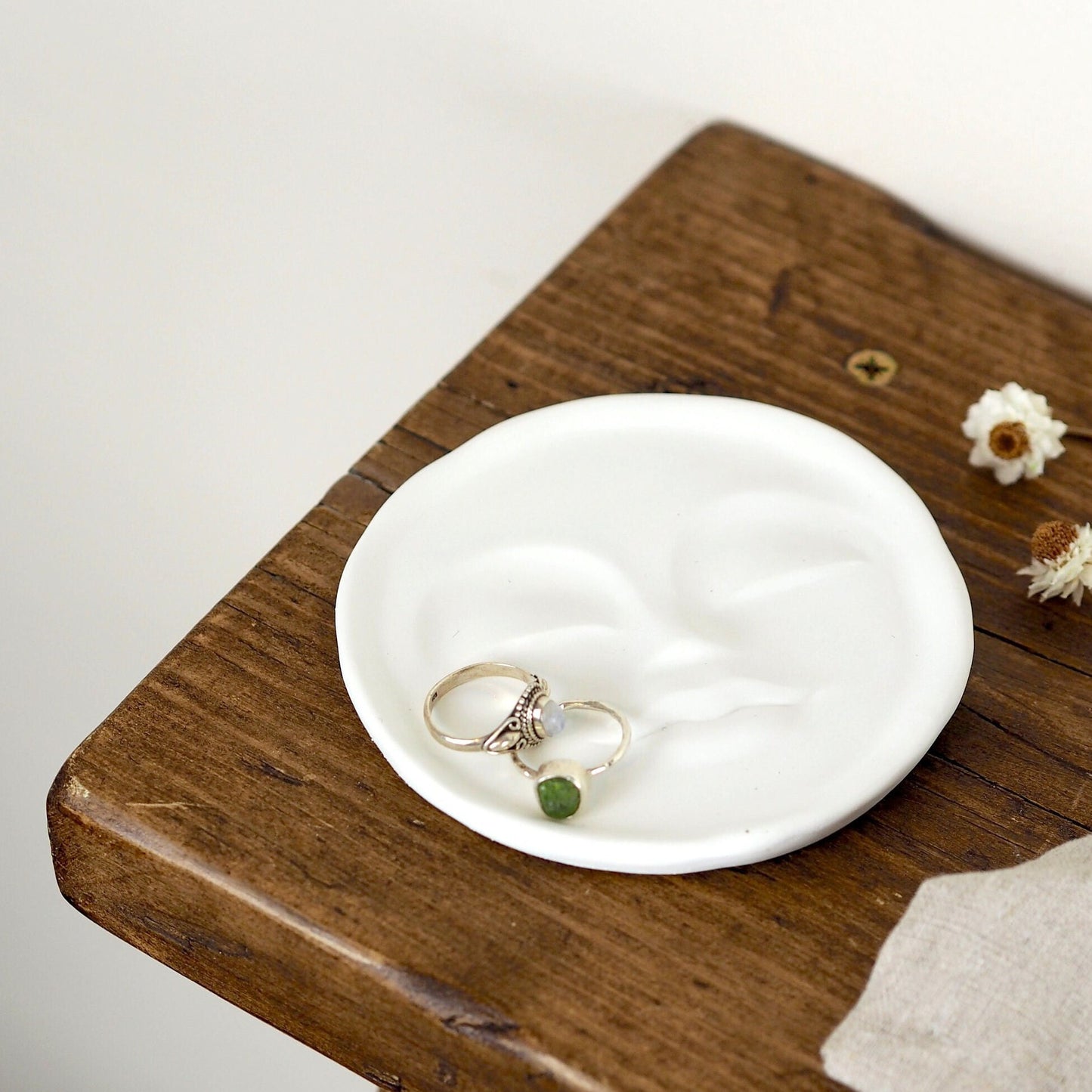 Concrete Moon Face Trinket Dish