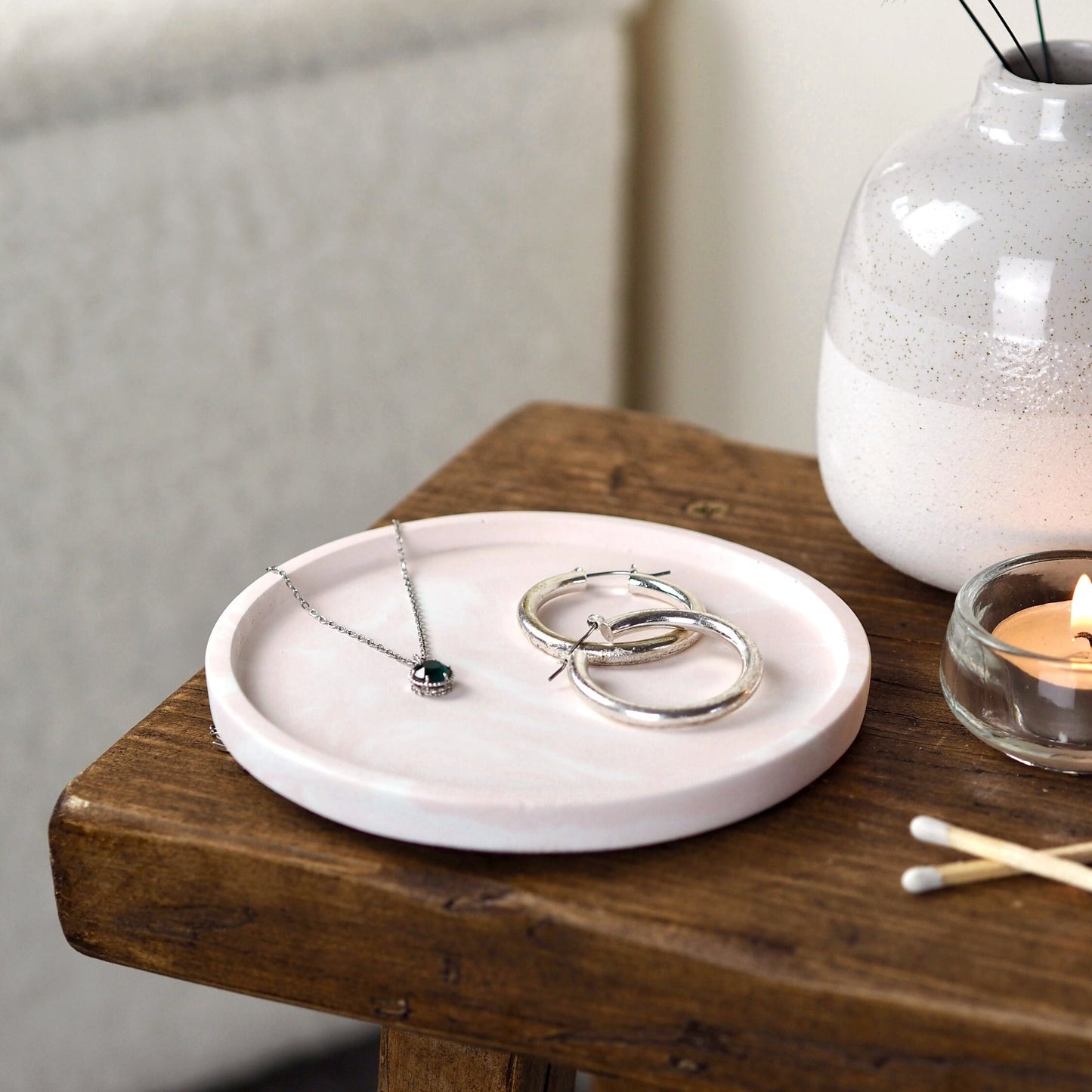 Concrete Mini Circle Tray