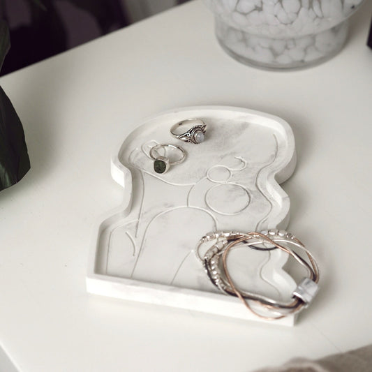 Concrete Face Outline Trinket Tray