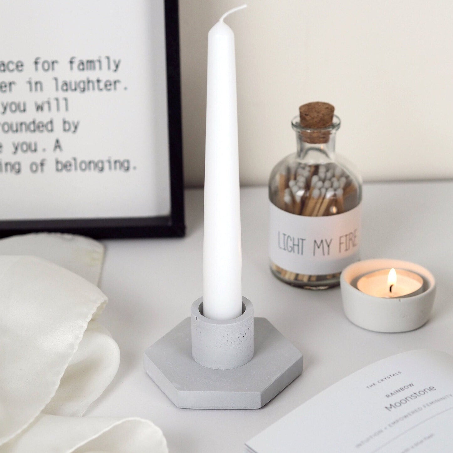 Concrete Hex Candle Stick Holders