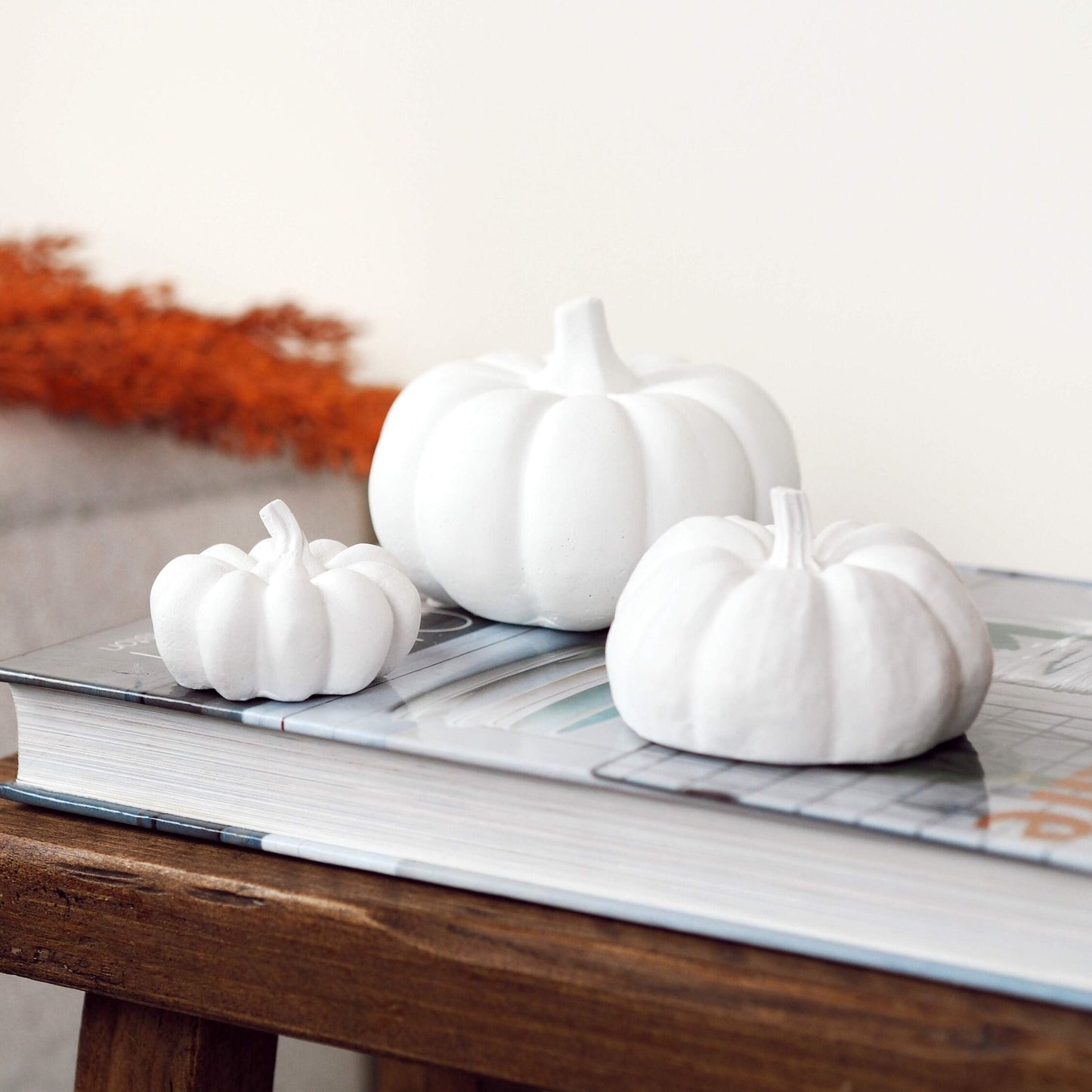 Concrete Pumpkin Ornaments