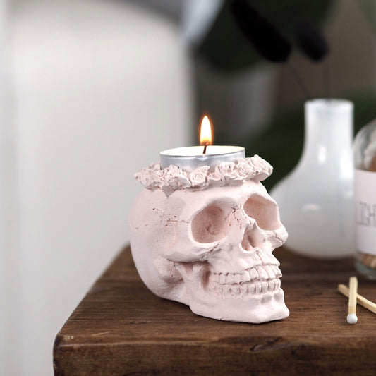 Concrete Skull Tea Light Holder