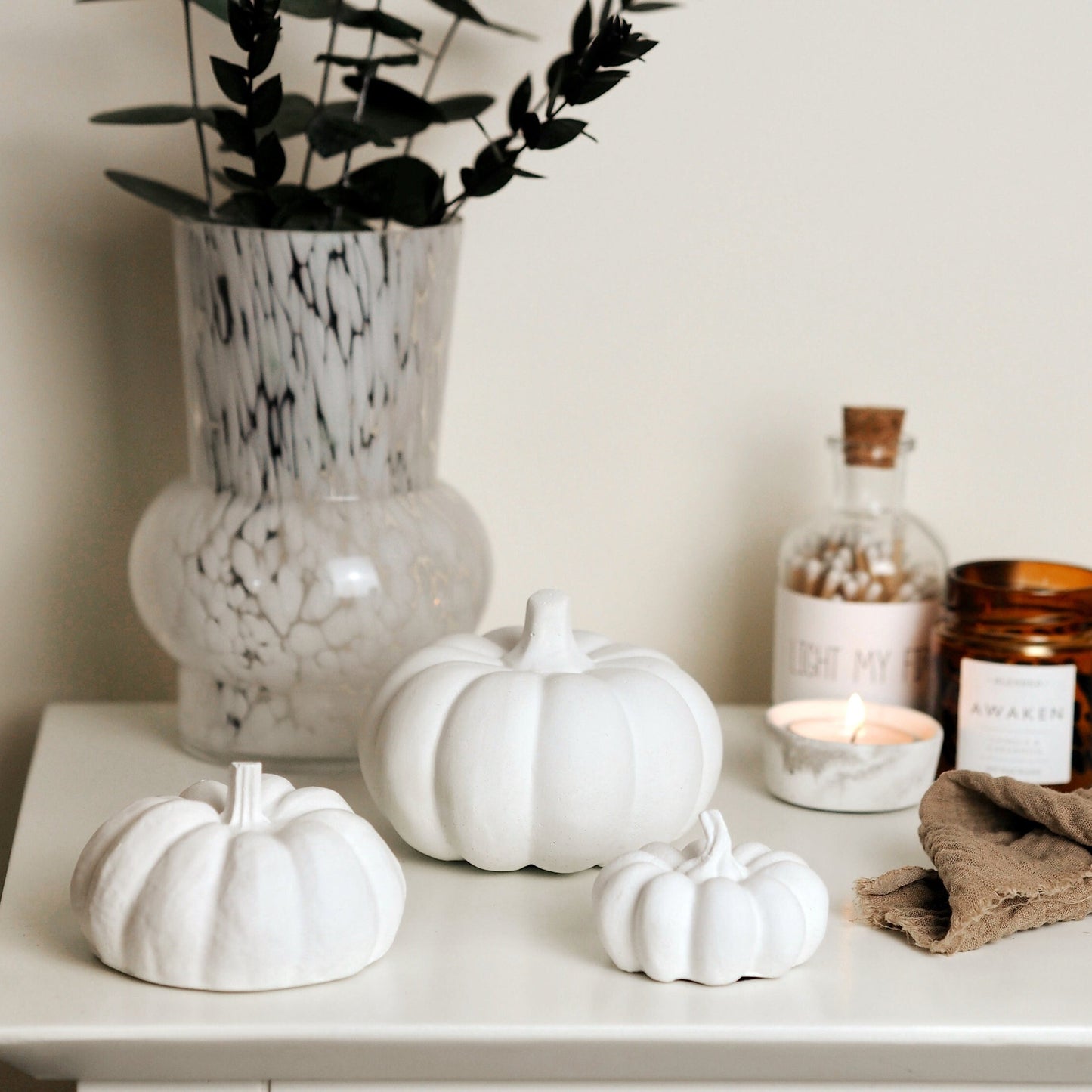 Concrete Pumpkin Ornaments