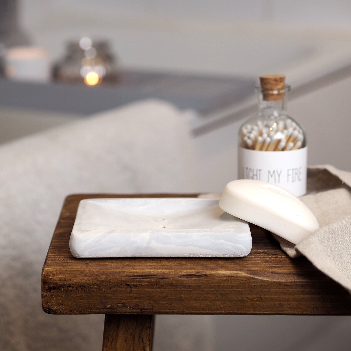 Concrete Rectangle Soap Dish