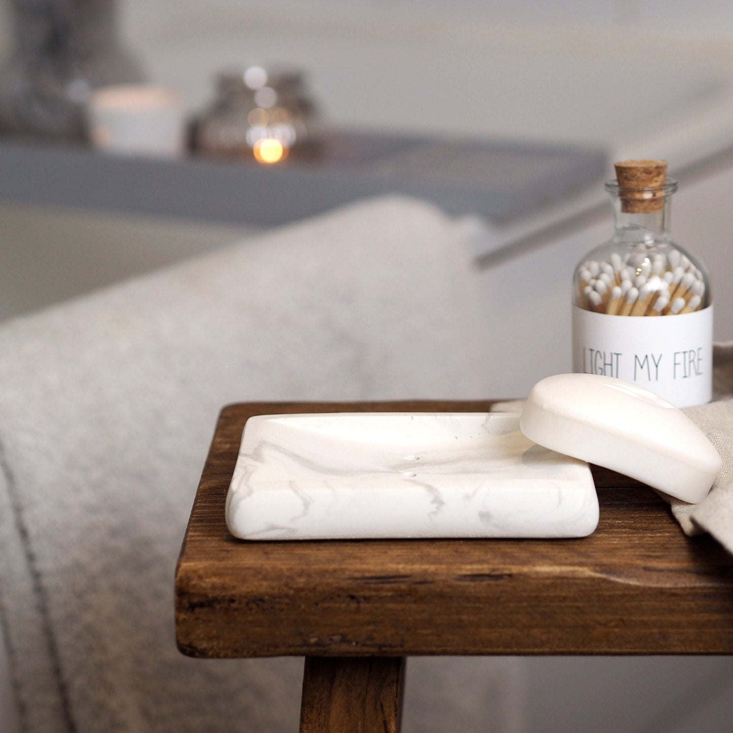 Concrete Rectangle Soap Dish