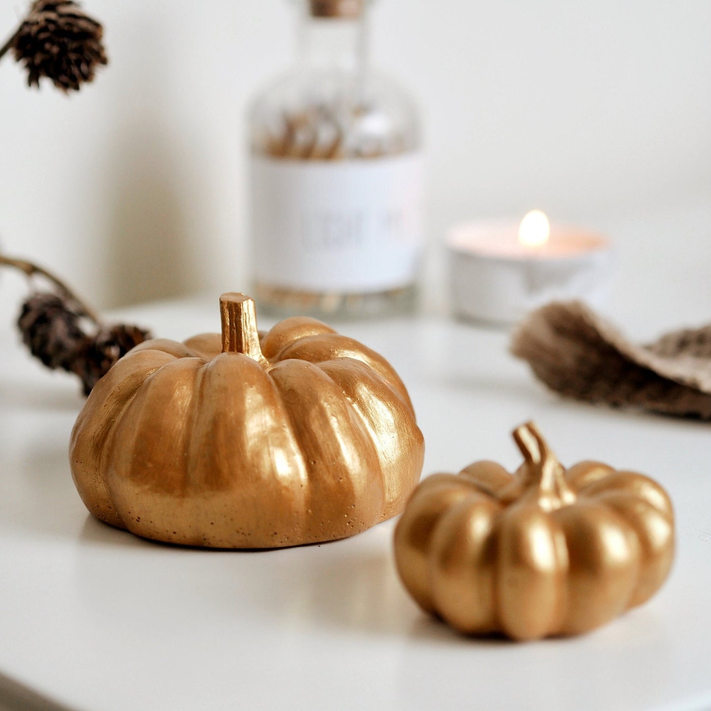 Concrete Pumpkin Ornaments