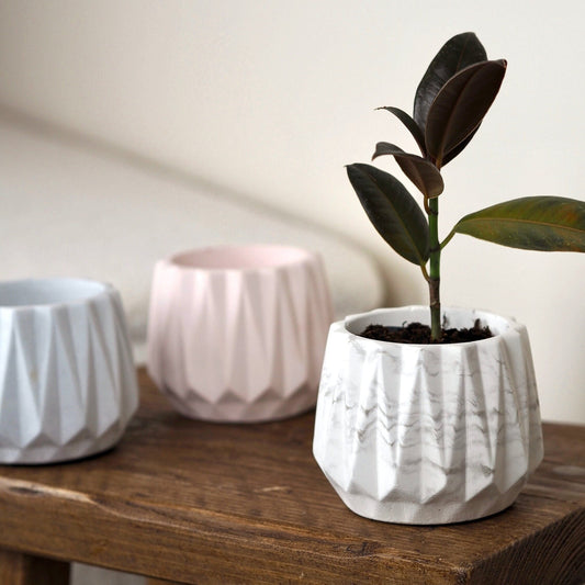 Concrete Faceted Planter