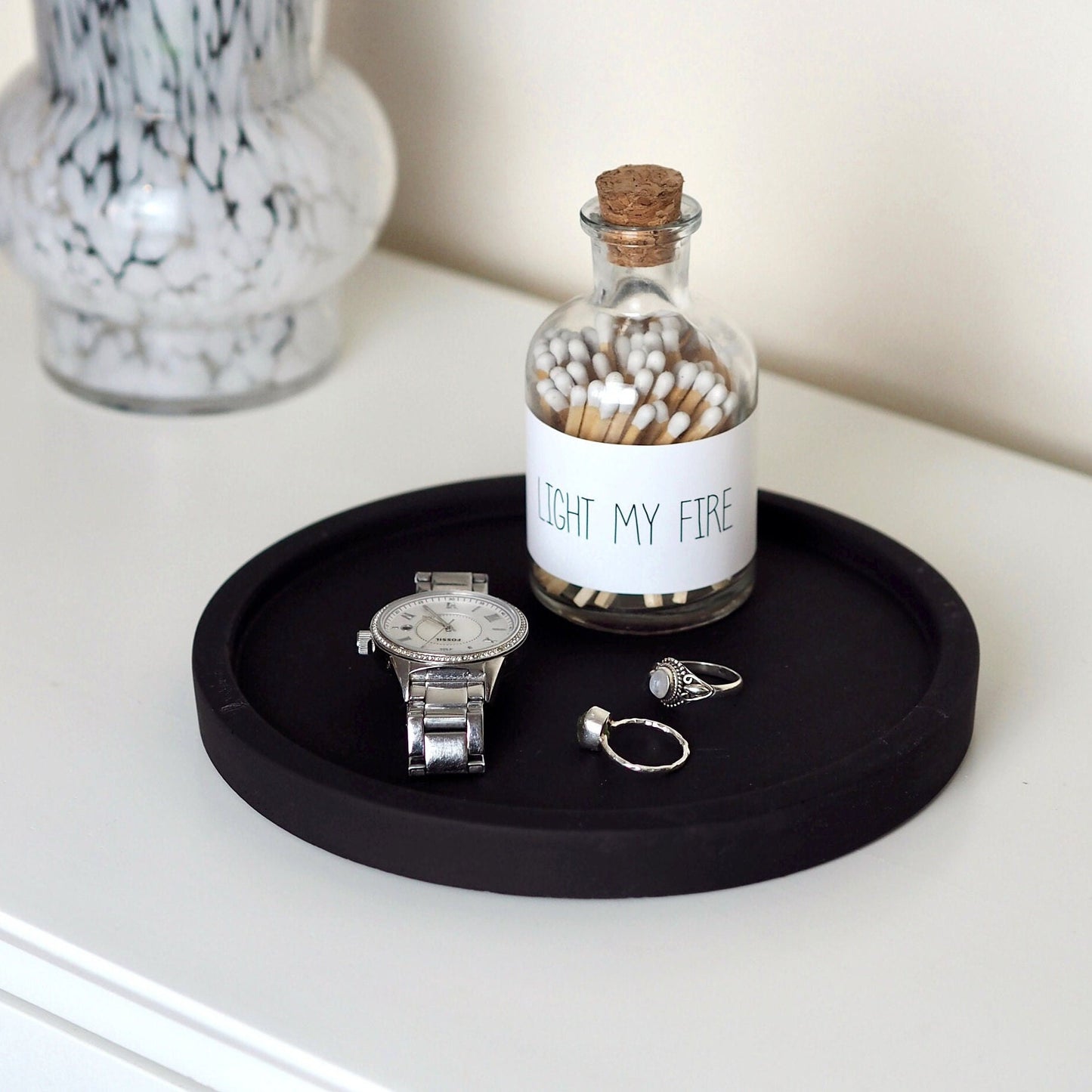 Matte Black Concrete Display Tray (Medium)