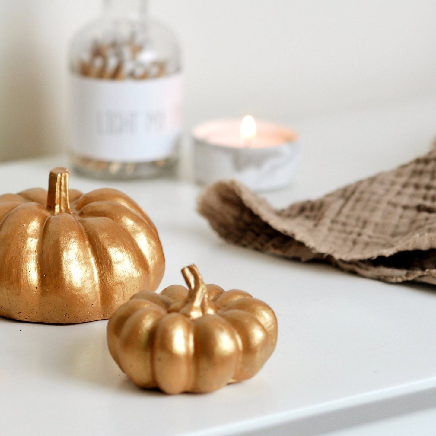Concrete Pumpkin Ornaments