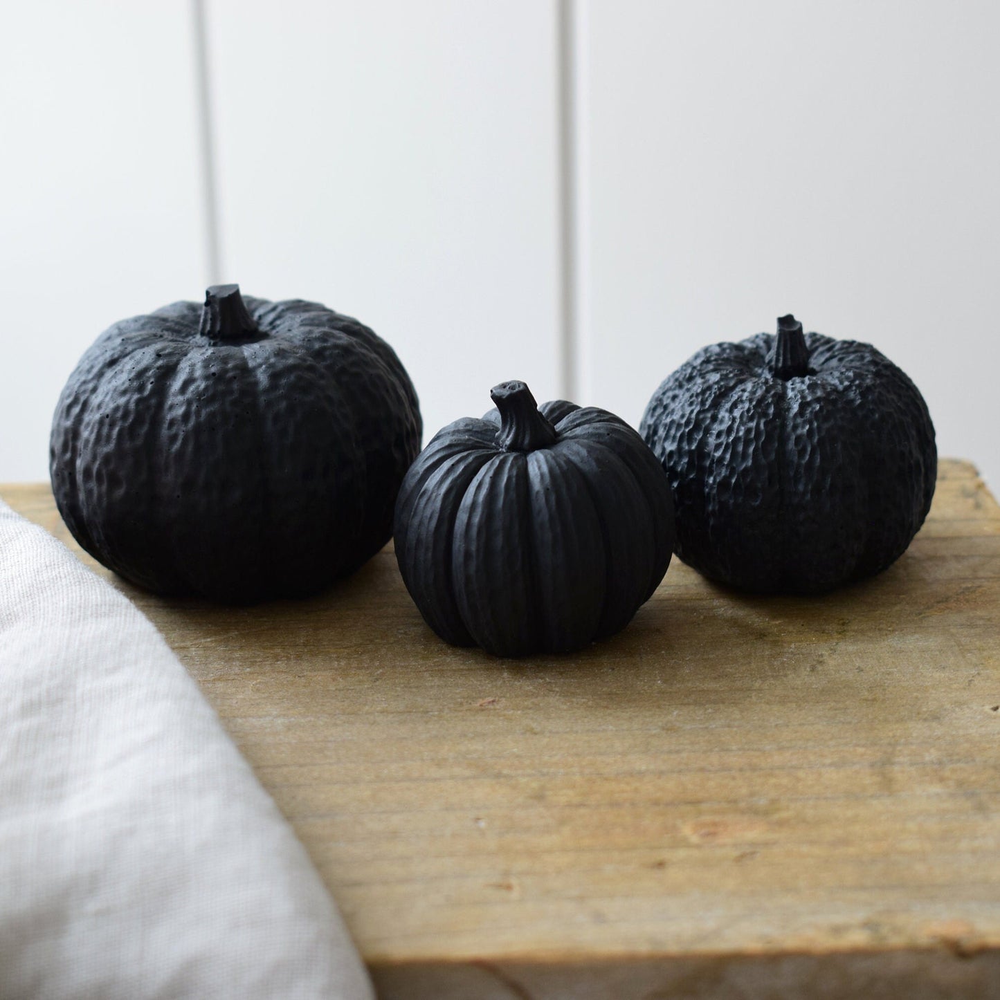 Matte Black Concrete Pumpkins
