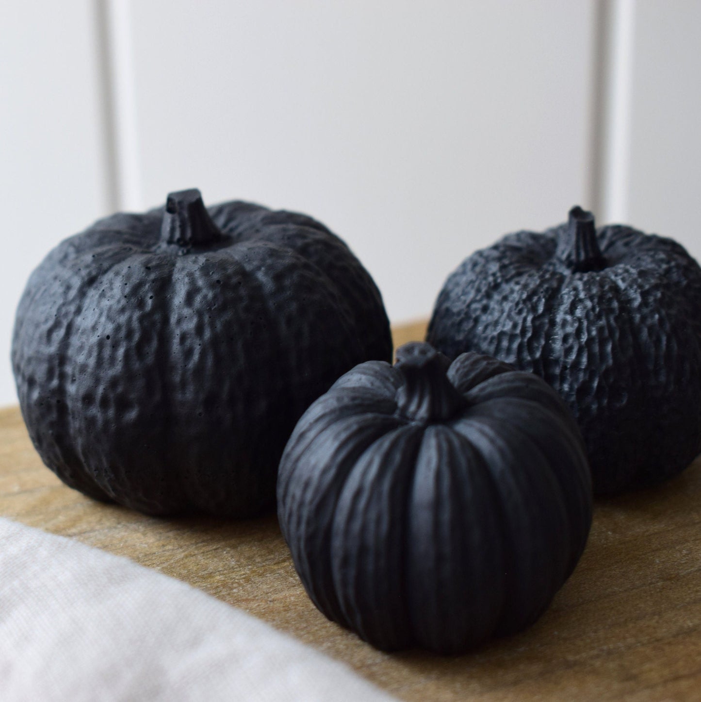 Matte Black Concrete Pumpkins