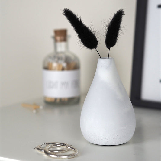 Concrete Teardrop Bud Vase
