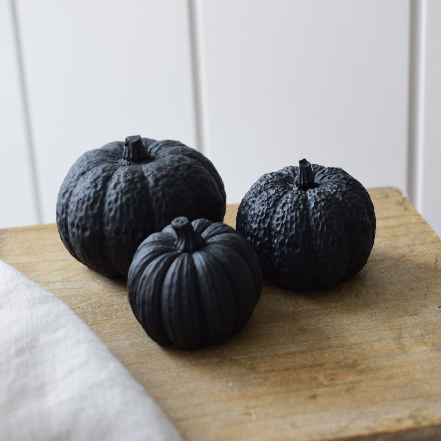 Matte Black Concrete Pumpkins