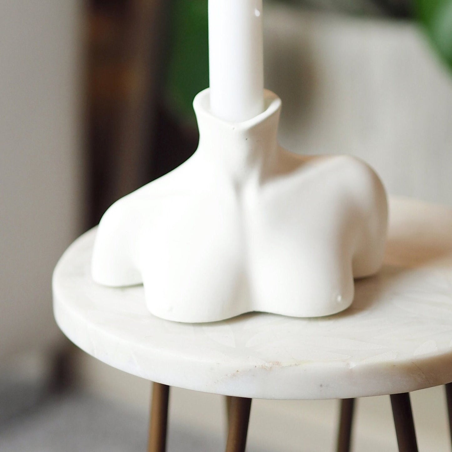 Concrete Bust Candlestick Holder