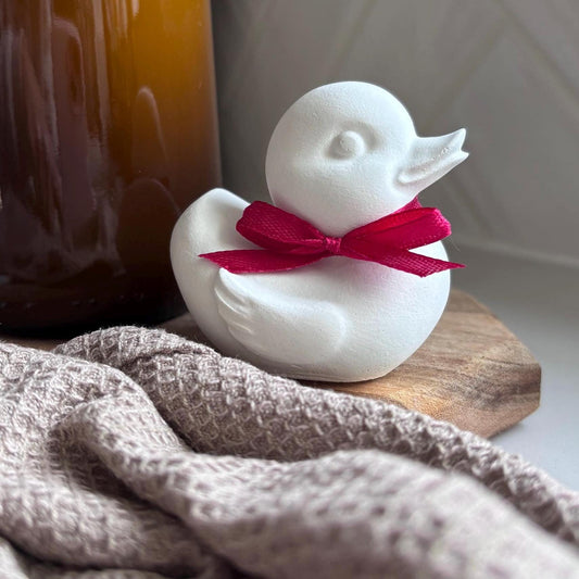 Concrete Duck (with Red Bow)