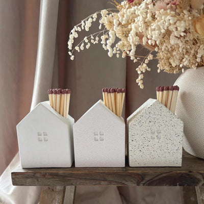 Concrete House Shaped Matchstick Holder