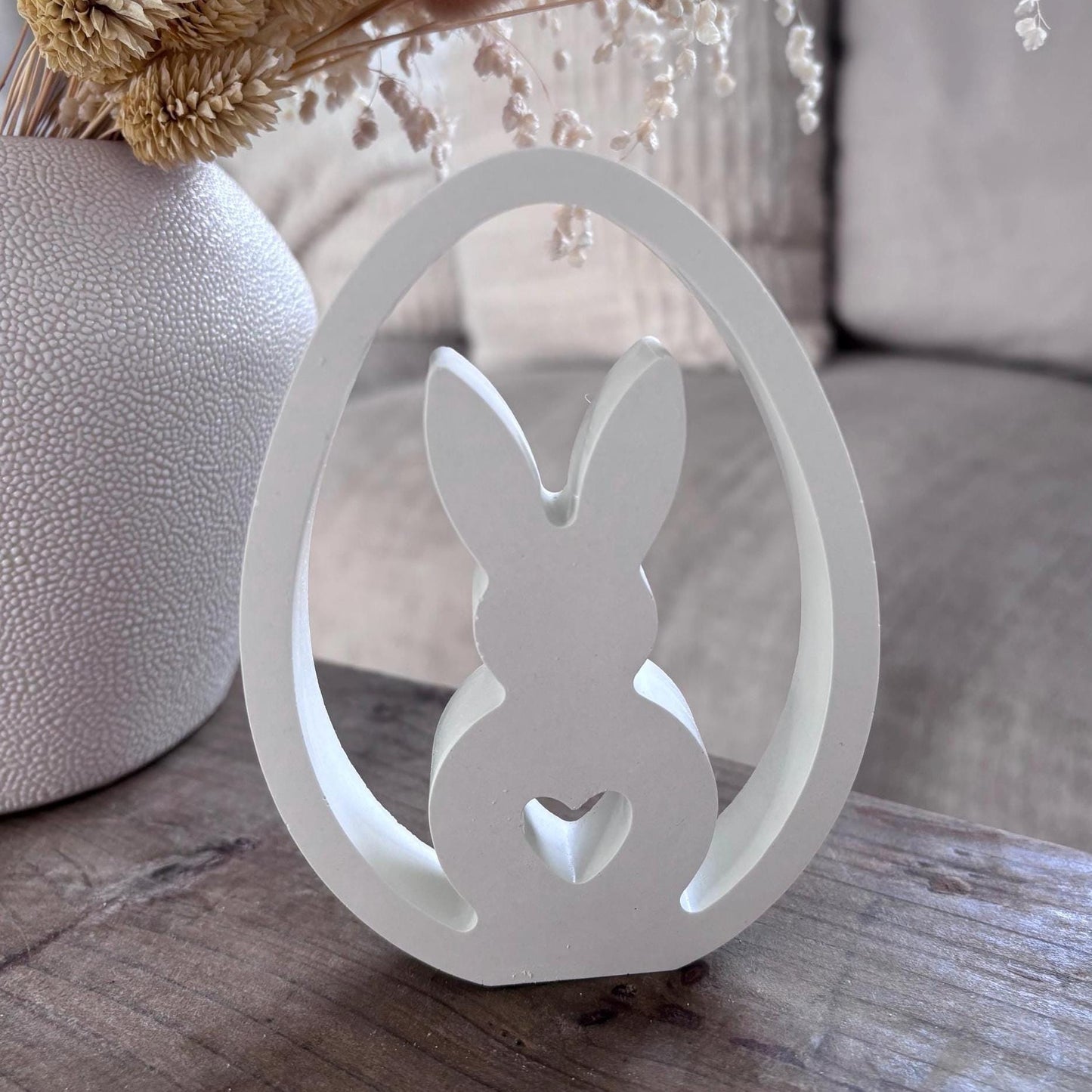 Oval Bunny Easter Ornament