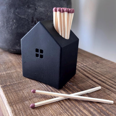 Black House Shaped Matchstick Holder
