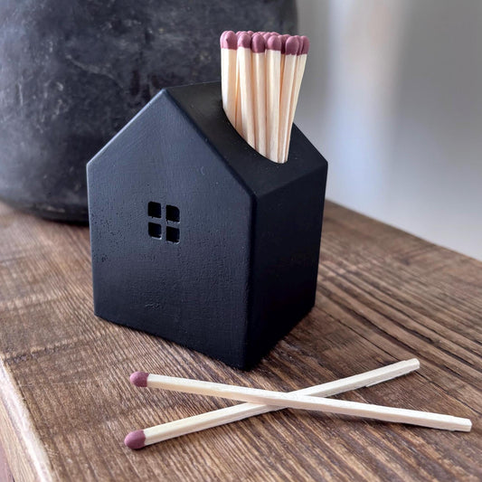Black House Shaped Matchstick Holder