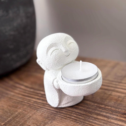 Smiling Monk Tea Light Holder